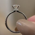 Solitaire Round Ring with Pave & Hidden Halo - Image 3