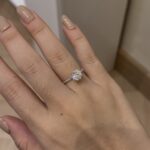 Solitaire Round Ring with Pave & Hidden Halo - Image 2