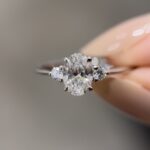 Emily Trilogy Ring | 0.72 ct oval trilogy ring | Lab Grown Diamond