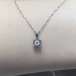 Charlotte Necklace | 0.15 ct round illusion diamond pendant | Lab Grown Diamond - Image 2