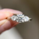 Audrey Trilogy Ring | 0.70 ct round trilogy ring | Lab Grown Diamond