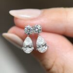 Riley Earring | 0.2 ct round stud earring with detachable 0.53 ct pear diamond | Lab Grown Diamond - Image 3
