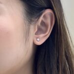 Riley Earring | 0.2 ct round stud earring with detachable 0.53 ct pear diamond | Lab Grown Diamond - Image 2