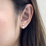 Riley Earring | 0.2 ct round stud earring with detachable 0.53 ct pear diamond | Lab Grown Diamond