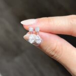 Riley Earring | 0.2 ct round stud earring with detachable 0.53 ct pear diamond | Lab Grown Diamond - Image 4